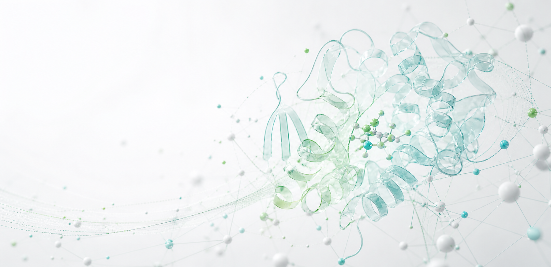 Abstract protein structure connected to a scientific evidence network